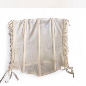 Forever 21 Cream Corset-Style Blouse